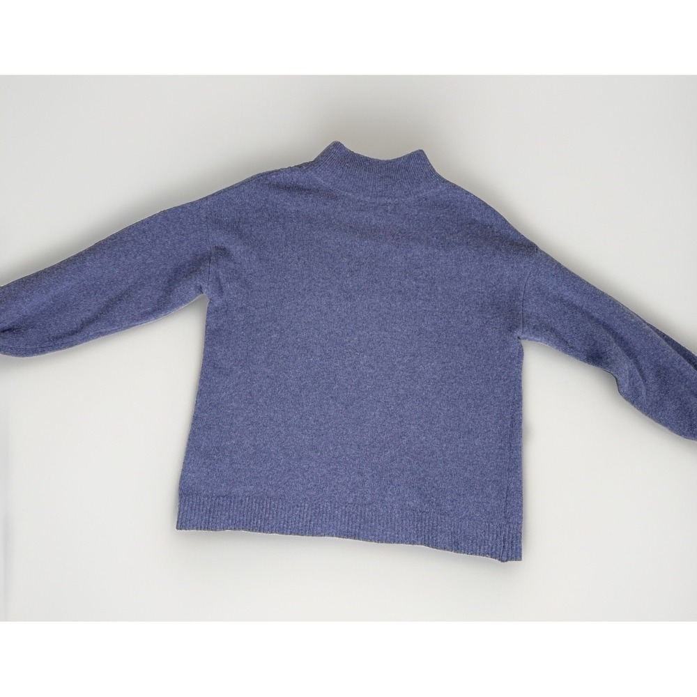 Sheep by the Sea Ireland Merino Wool Cashmere Blend Blue Mock Neck Cozy Knit